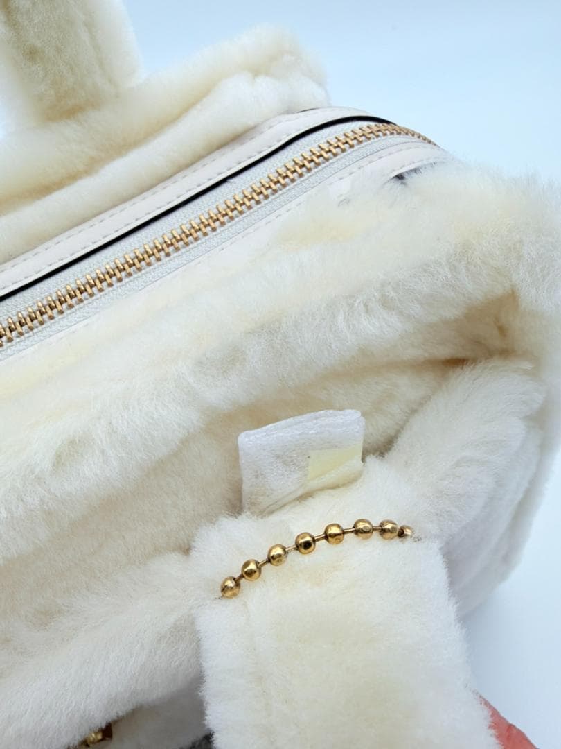 未使用✨箱付 COACH カーゴ 26 トートバッグ ファー ホワイト 2WAY