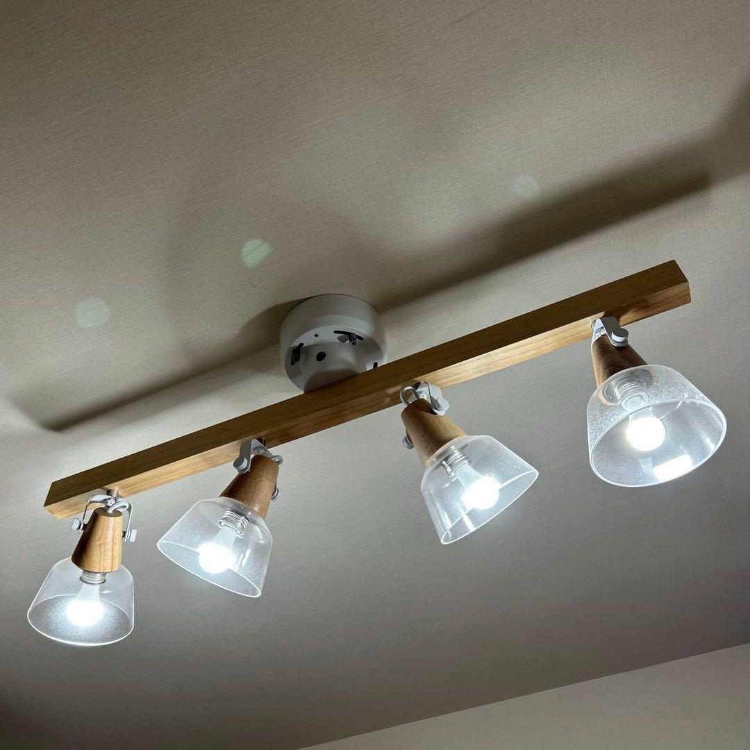 LOWYA／4灯シーリングライト 木製 モダン