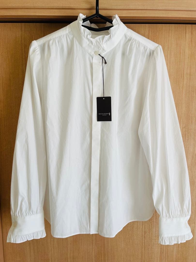 セール！新品　マッキントッシュ　コットンナイロンストレッチスタンドカラーブラウス