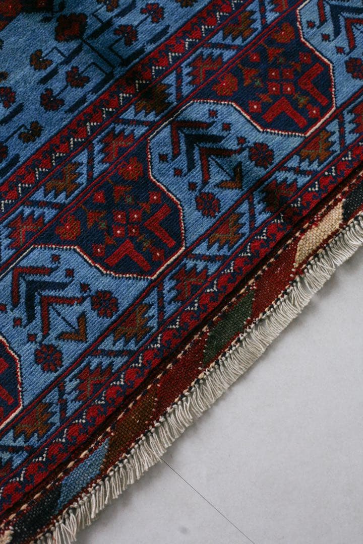 【新品】143cm×100cm アフガニスタン　トライバルラグ　ソファサイズ