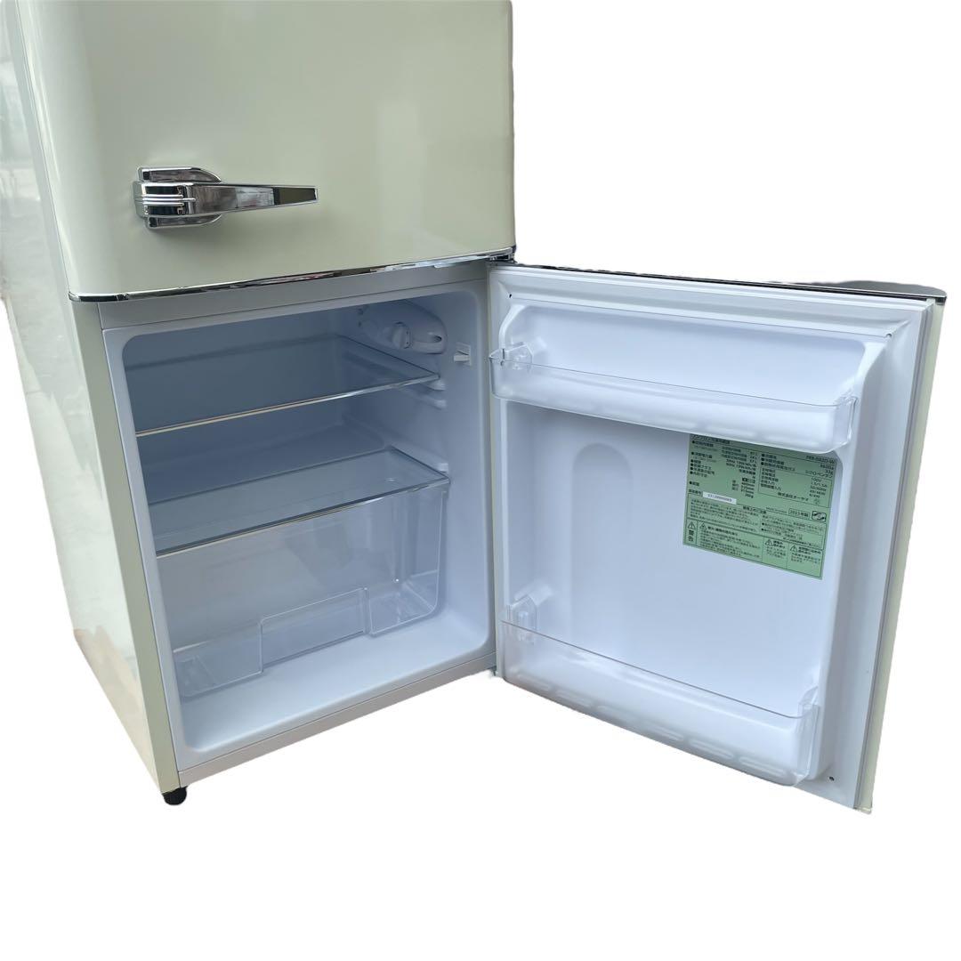 ◯オーヤマ 冷蔵庫 PRR-082D-W 81L 2023年製 ホワイト レトロ