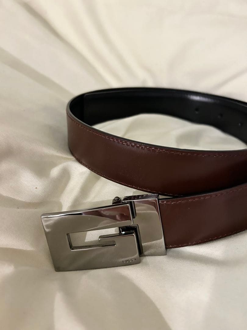 GUCCI ブラウンレザー Gロゴバックルベルト
