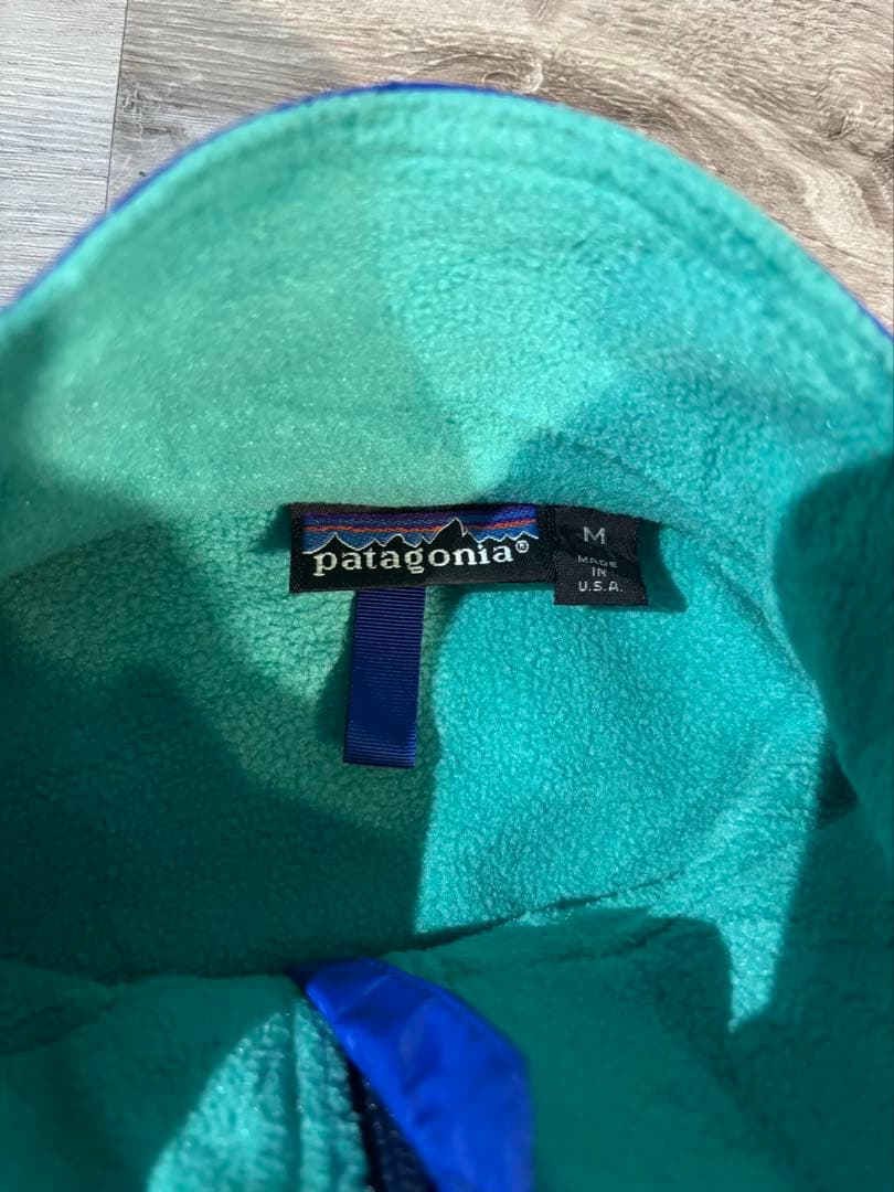 PatagoniaUSA製ナイロン×フリースジャケット ターコイズ M#280