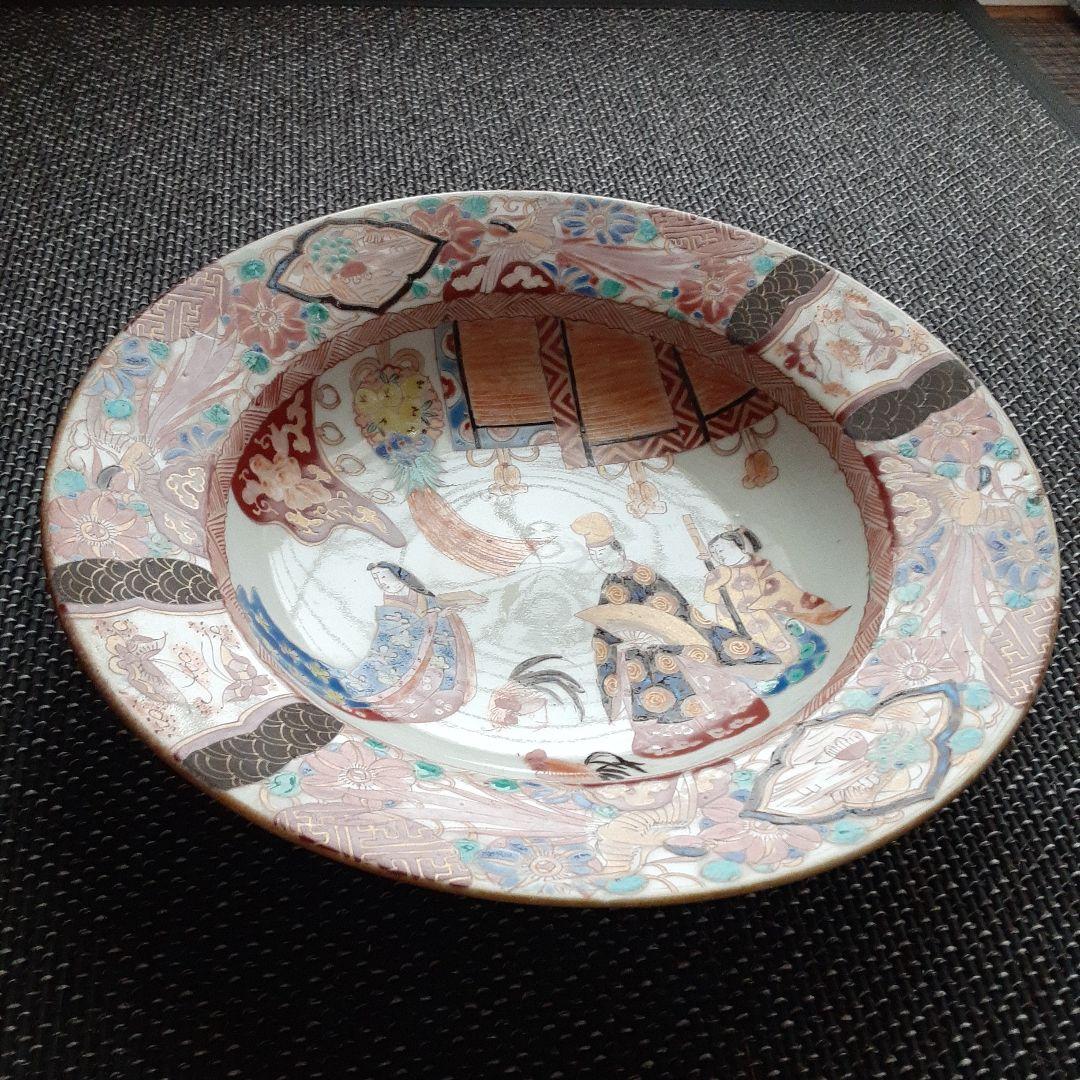 古い伊万里三川内有田焼骨董皿/裏銘「山枡造」肥蝶山信甫/蔵春亭里帰り/幕末明治