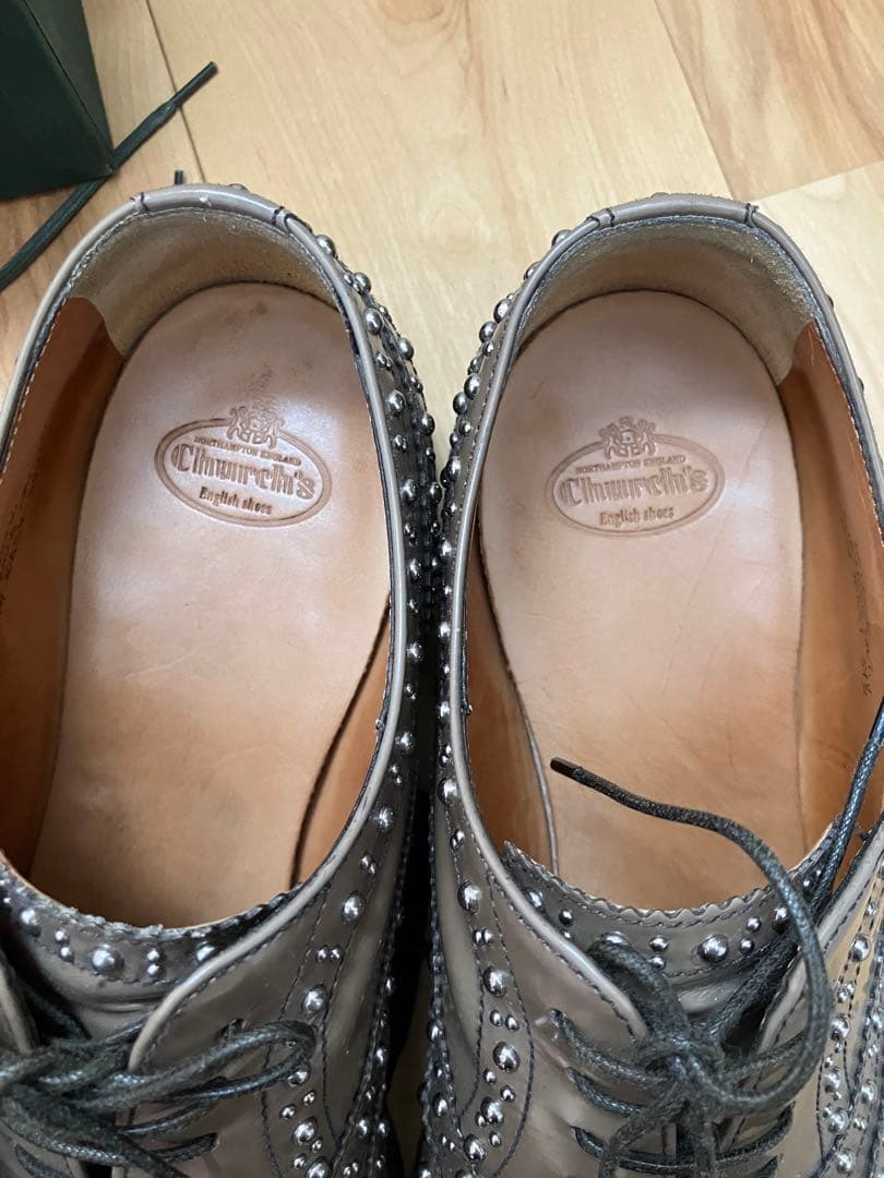 Church’s チャーチ Burwood グレーシューズ　スタッズ37.5