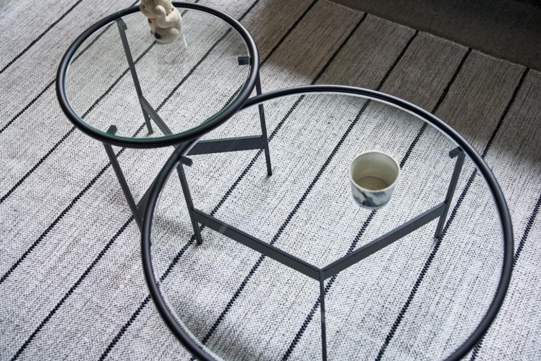 Lサイズ ガラステーブル サイドテーブル 高さ36cm HIT-241 N01