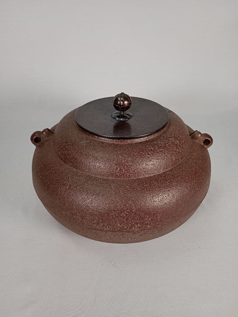 【茶道具】重釜（かさねかま）　釜師佐藤清光造　炉釜　釜375