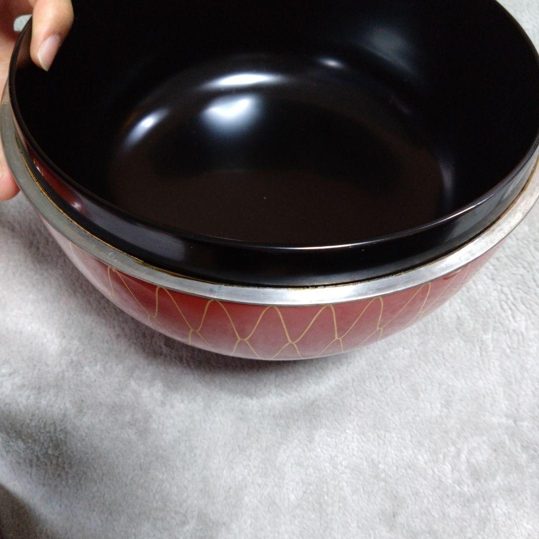 茶道具　朱塗網目喰篭