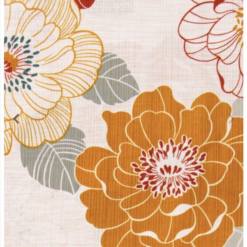 dita 浴衣 如月の椿 赤 花 マスタードイエロー グレー 黒 黄 くすみ