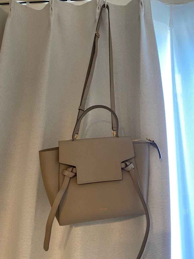 CELINE セリーヌ グレー ベルトバッグ　ショルダーバッグ