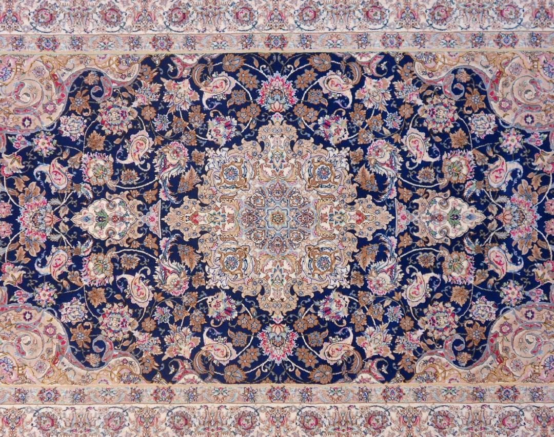 170万ノット！輝く、多色織絨毯！本場イラン産100×150cm-200781