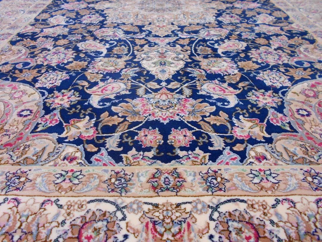 170万ノット！輝く、多色織絨毯！本場イラン産100×150cm-200781