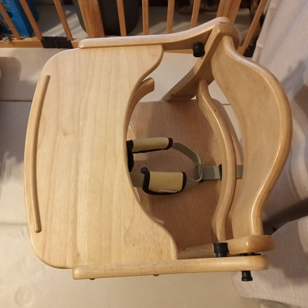 美品 大和屋 すくすくチェア 純正セーフティベルト付 木製