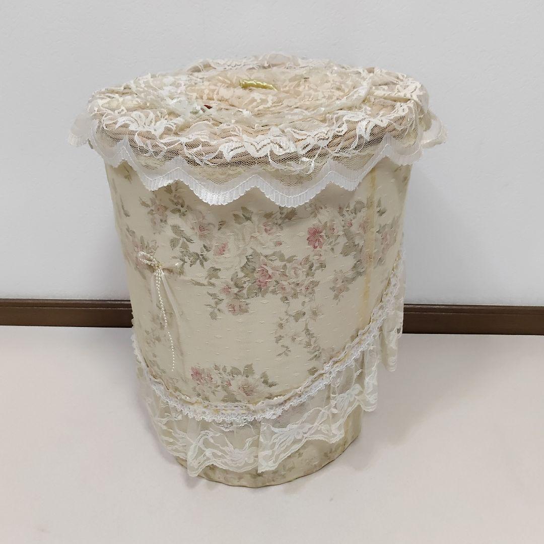 レースダストボックス 蓋付き 大型 高さ48cm 装飾 おしゃれ 送料無料