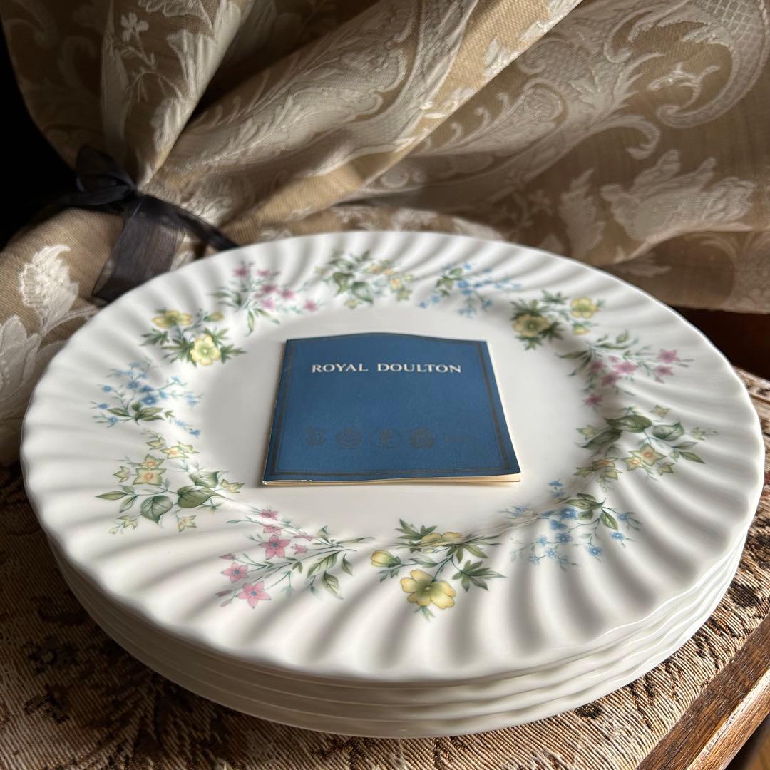 新品 英国製 MINTON SpringValley可憐な春花のディナー大皿5枚