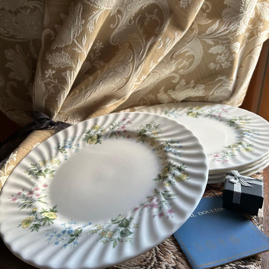 新品 英国製 MINTON SpringValley可憐な春花のディナー大皿5枚