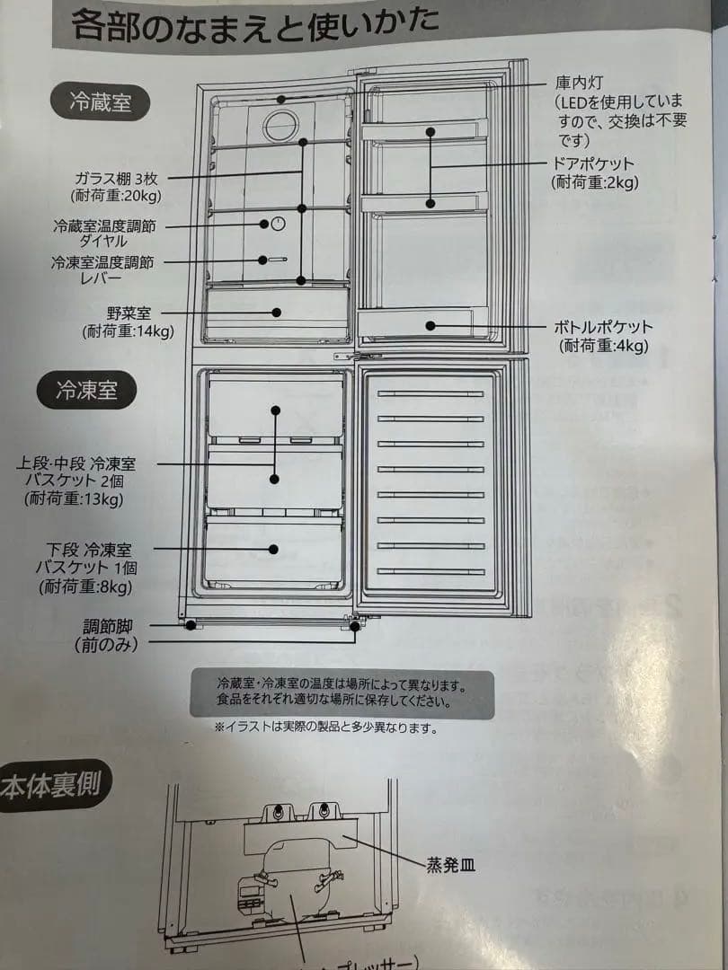 一年落ち！美品！226リットル！ヤマダ電機オリジナル 冷蔵庫 LED照明付き