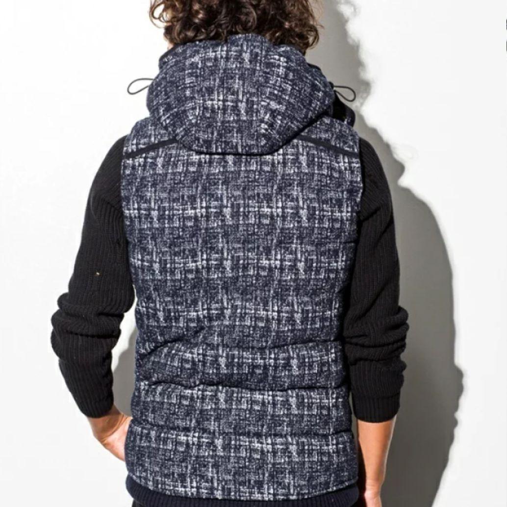 1PIU1UGUALE3 RELAX　ストレッチツイード　ダウンベスト　青系