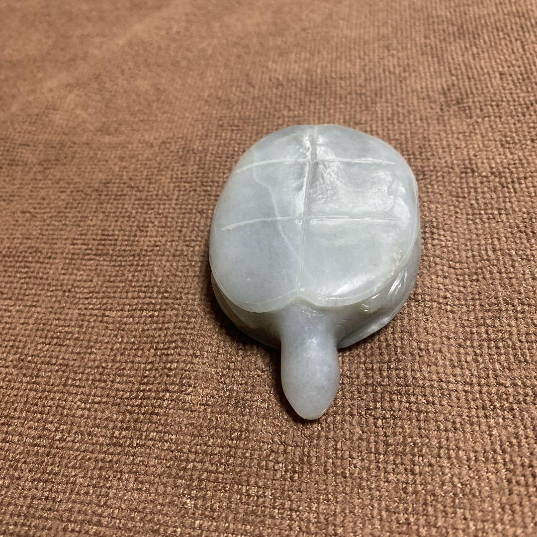 翡翠 亀 置物