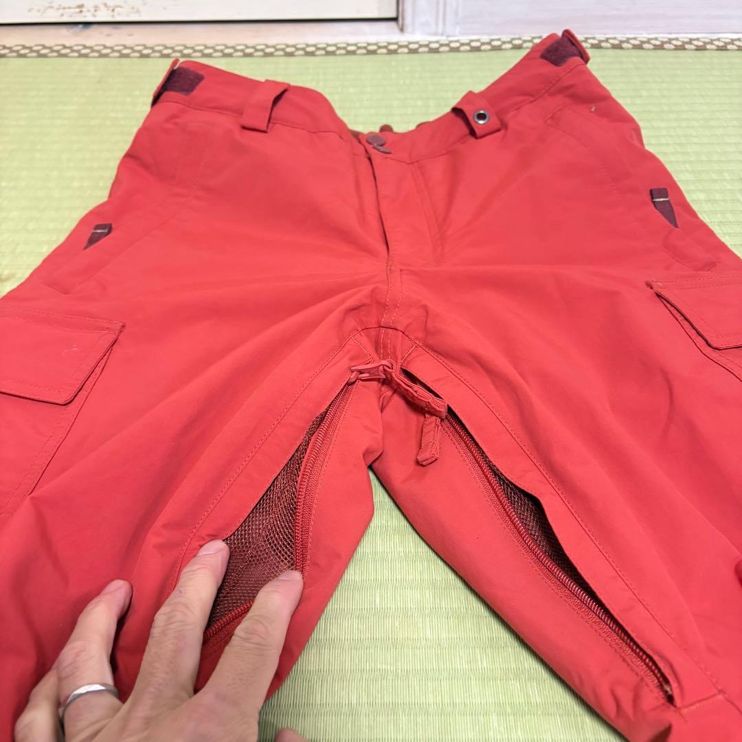 BURTON スノーボードウェア XL 赤黒ストライプ150〜160