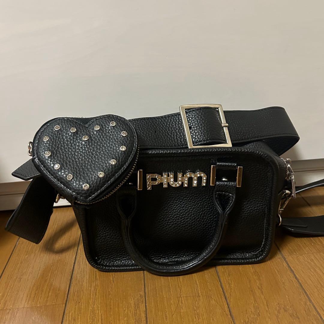 Pium ハートポーチ付きミニボストンバッグ