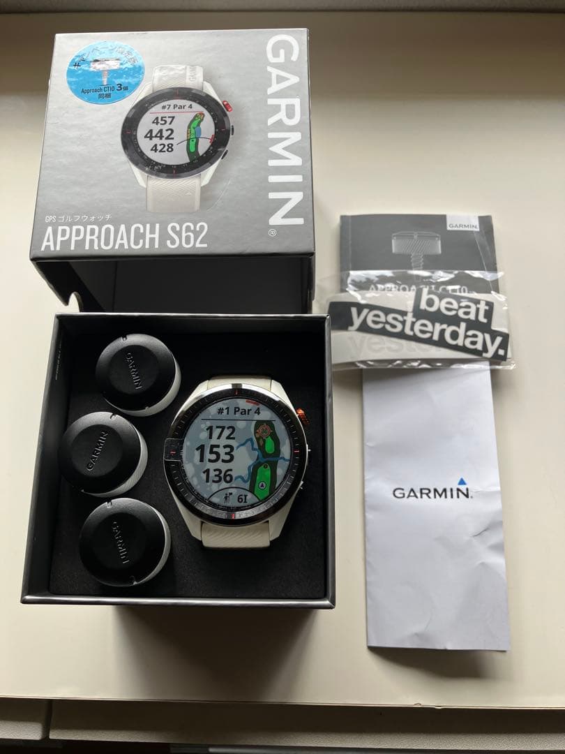 美品！Garmin Approach S62 （CT-10X３個未使用品付き）