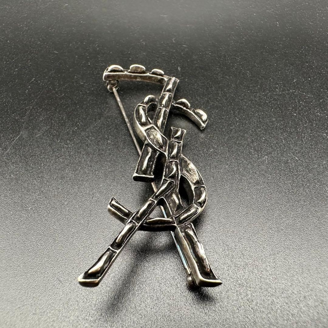 極美品✨　YSL　サンローランパリ　ブローチ　ロゴ　1310