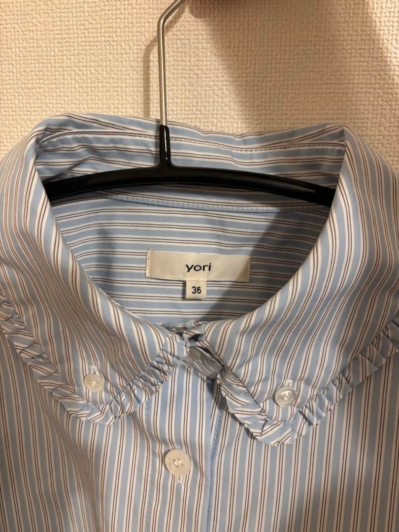 yori★2025ss フリルストライプシャツ36