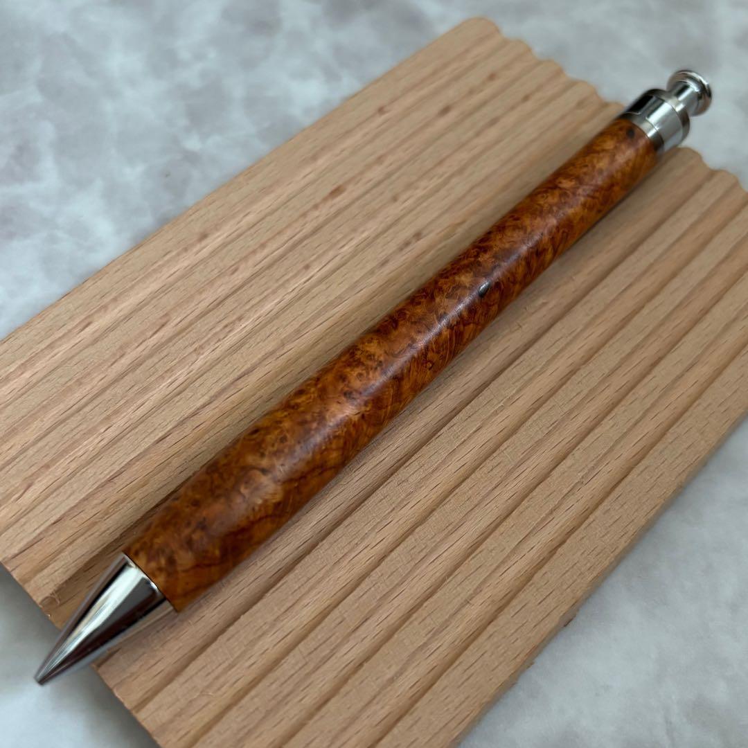 【24時間以内発送】工房楔 花梨 こぶ杢 上杢 真鍮パイプ シャープペンシル