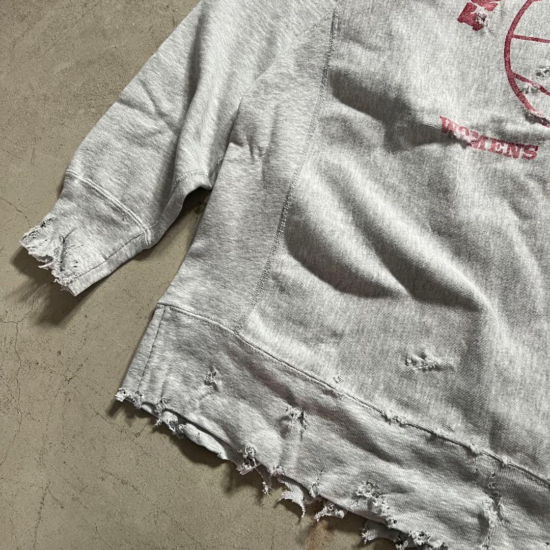 90s USA製 ダメージリバースウィーブ ボロ スウェット XLサイズ