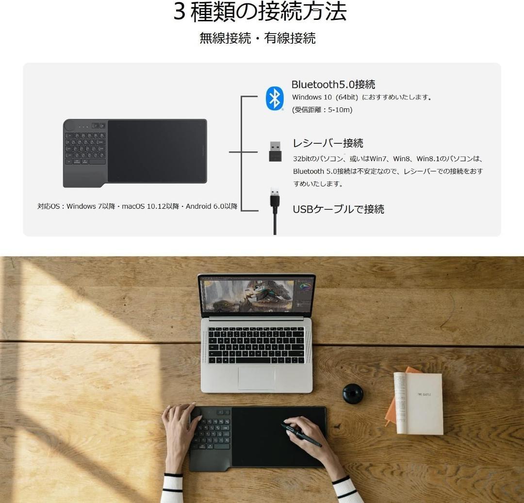 Inspiroy Keydial KD200 ペンタブレット 板タブ 筆圧感知