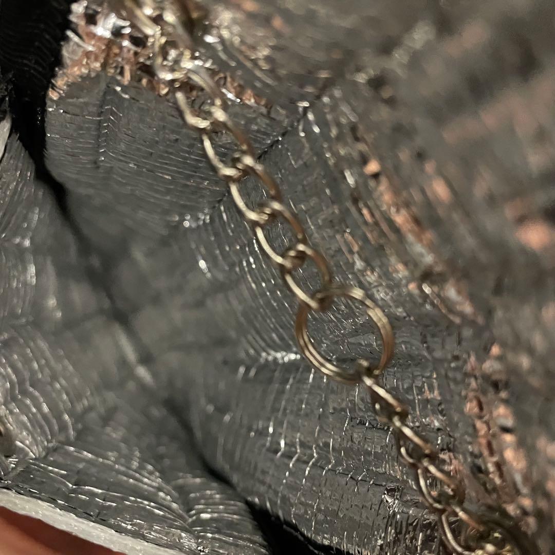 【美品】norienomoto スマホショルダー メタリック シルバー ブラック