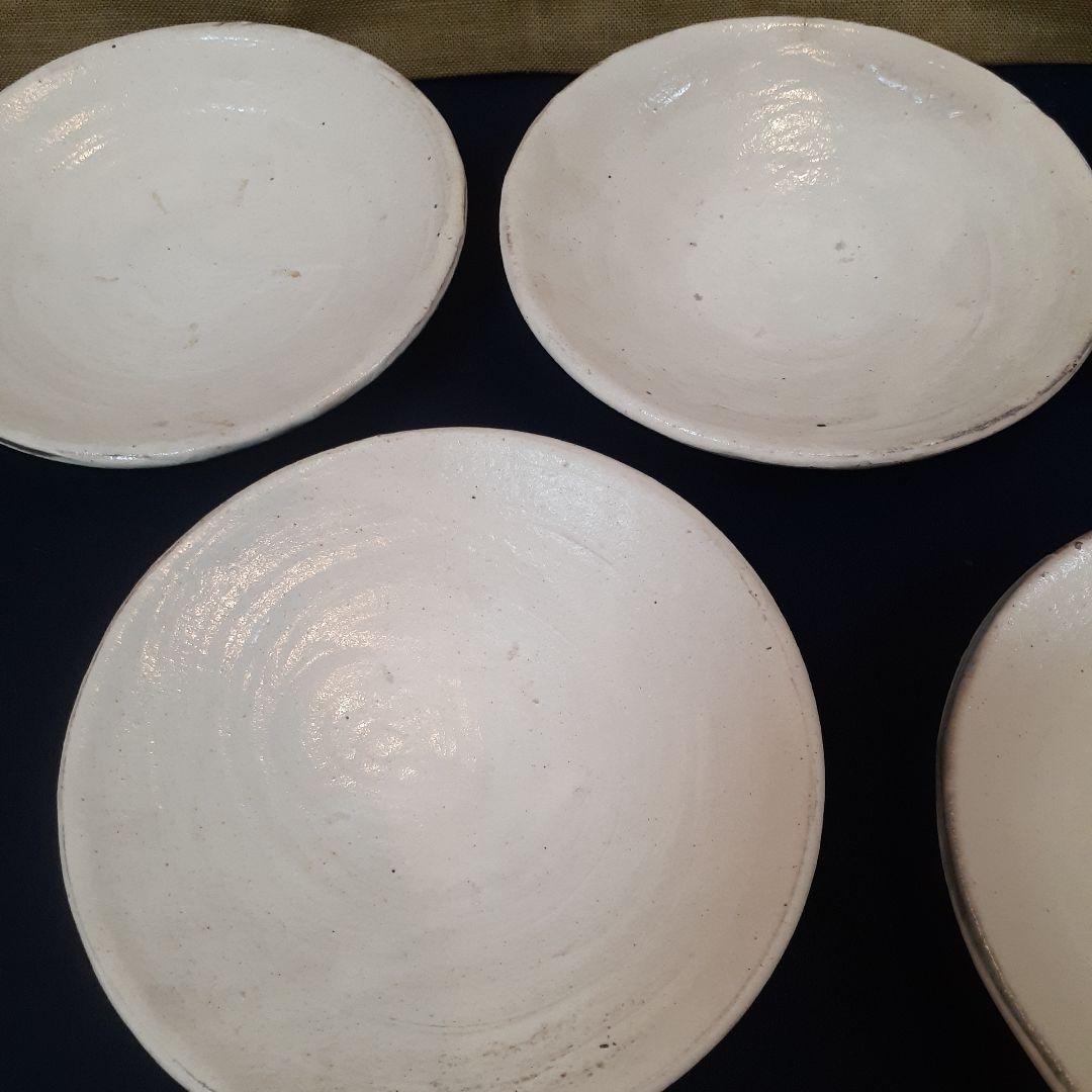 故  石田陶春 作 白丹波刷毛目四寸揃い❤️