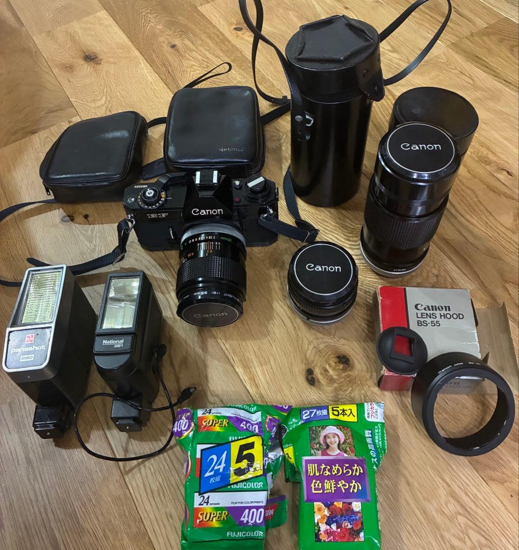 Canon EF フィルム カメラ 一眼レフ 望遠レンズ フラッシュ セット