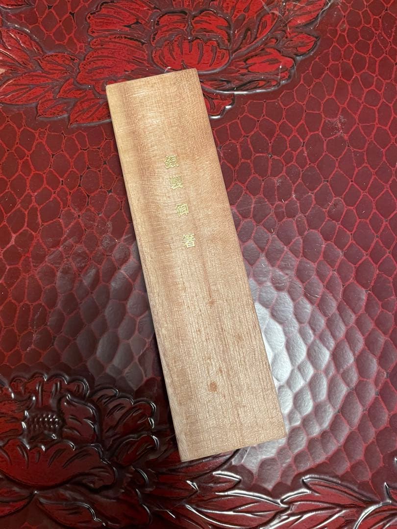 花柄純銀箸セット 木製ボックス付き