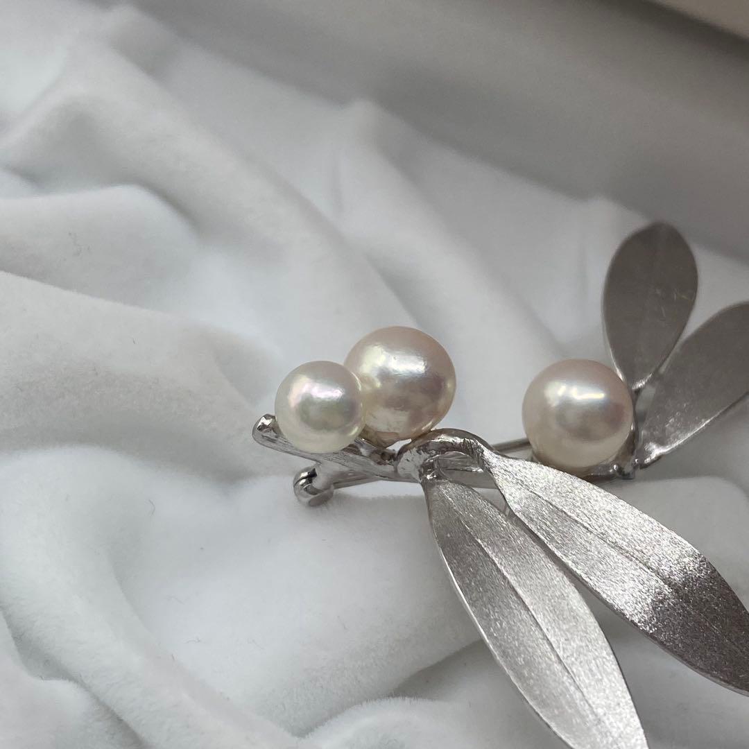 【新品】あこや真珠 艶々のテリ SILVERブローチ 卒業式 入学式