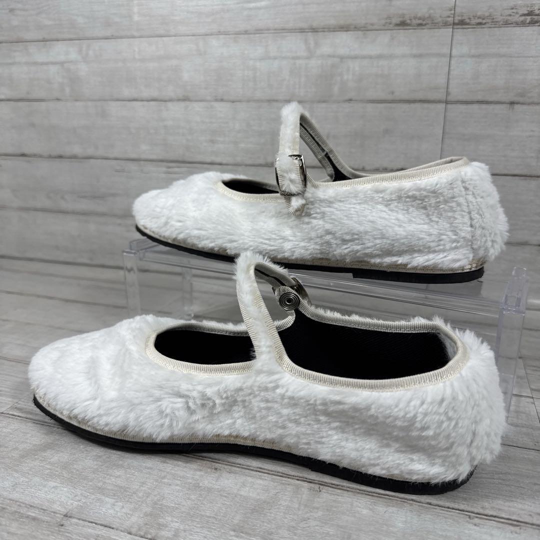 極美品　Sciuscia シューシャ　MARYJANE ファーシューズ　フラット