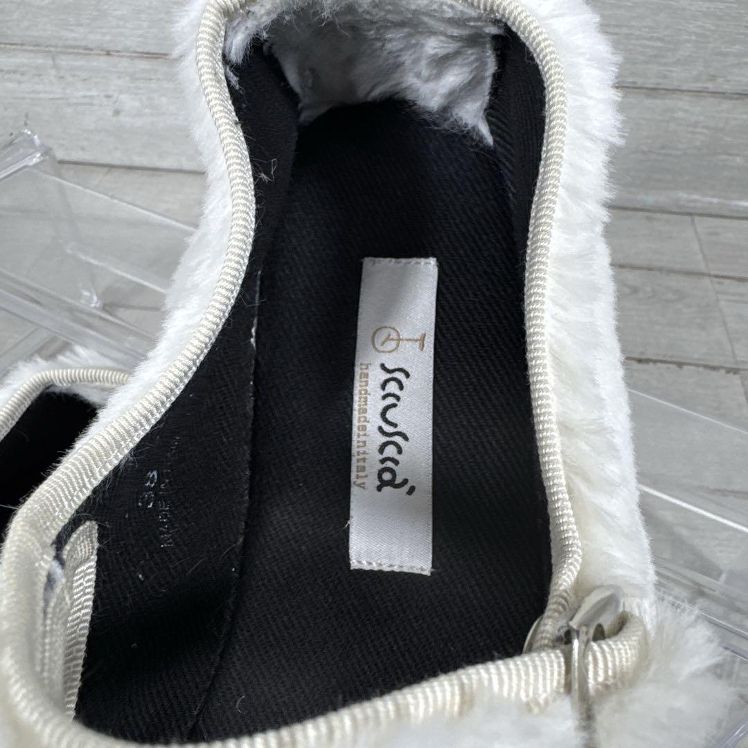 極美品　Sciuscia シューシャ　MARYJANE ファーシューズ　フラット