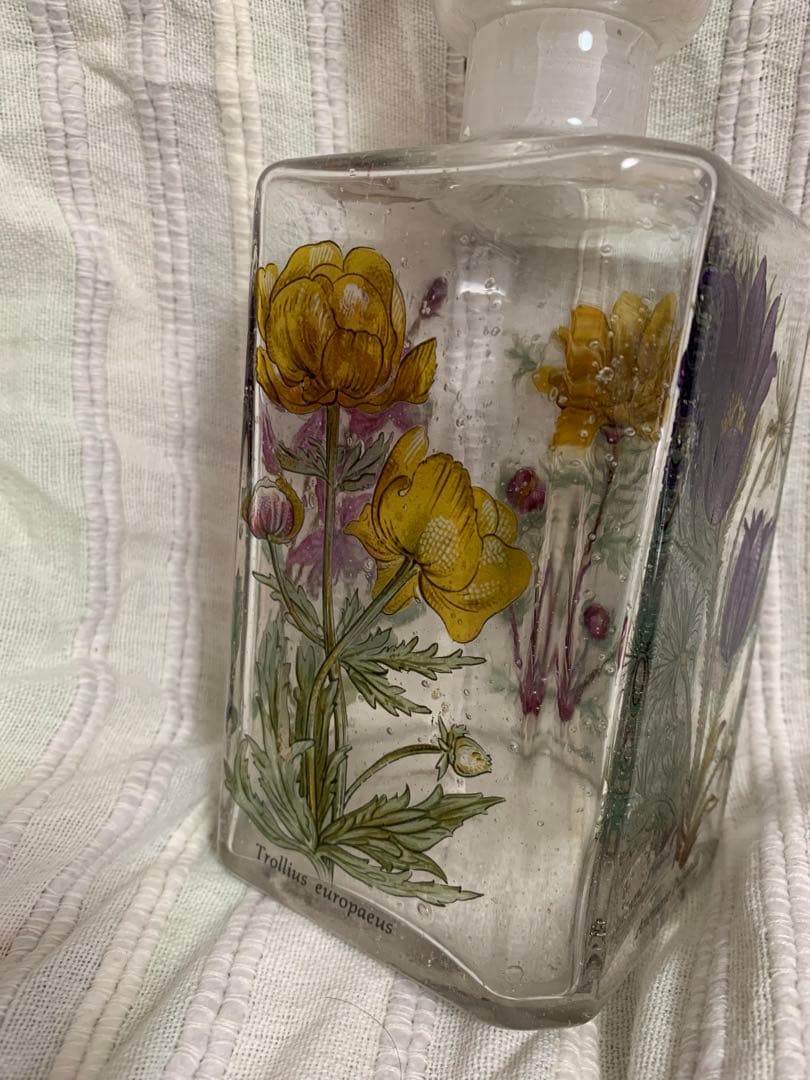 ドイツ ヴィンテージ ガラス薬草酒用ビン ボタニカル 蚤の市