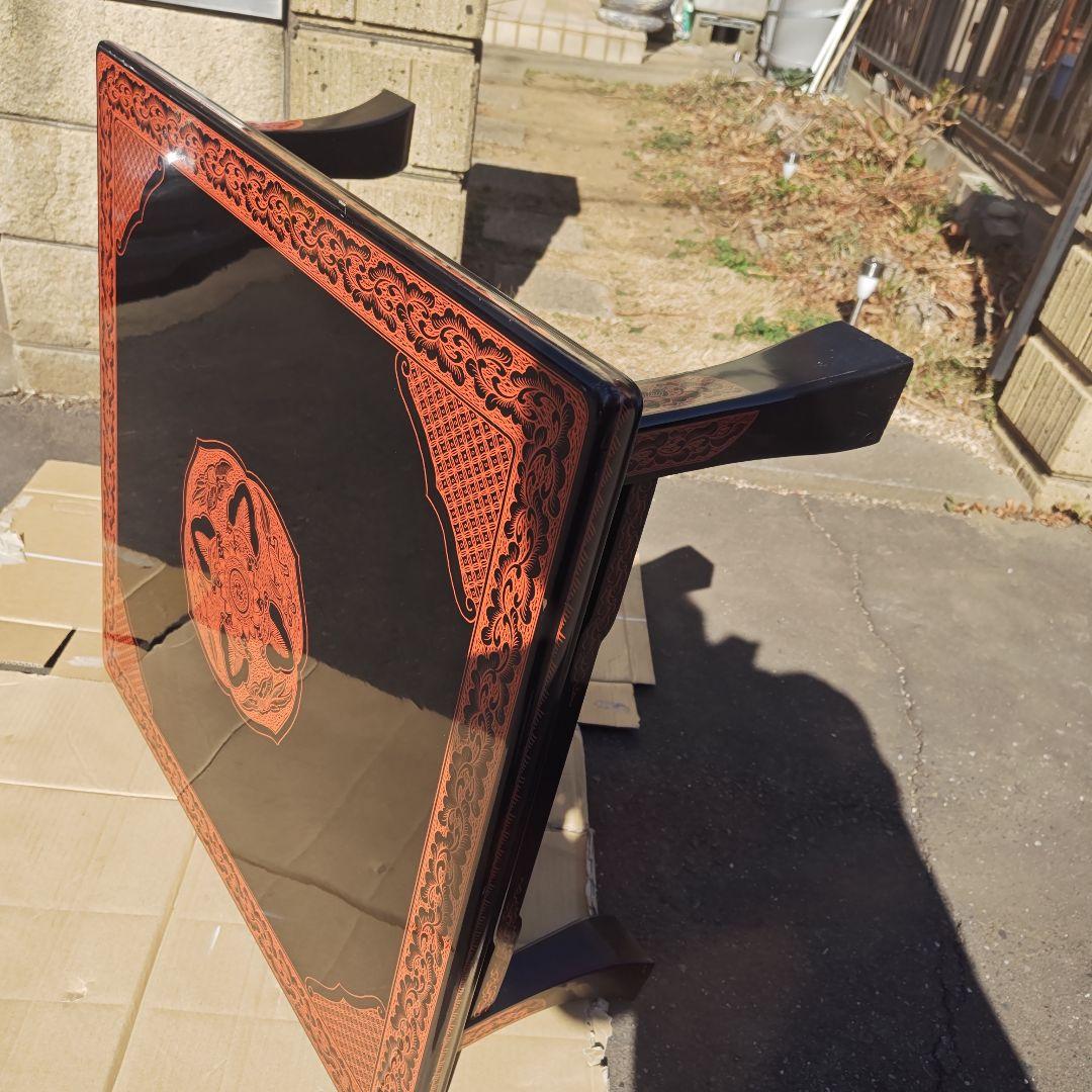 昭和レトロ　大正ロマン　漆塗り　小型高級ちゃぶ台 古家具　当時物　送料込