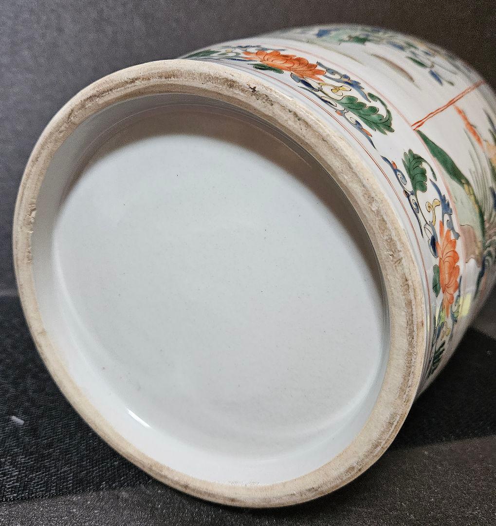 【名品古伊万里❗09】明治時代　里帰り品　錦手　花に鳥に蝶図　高39.7cm大壺