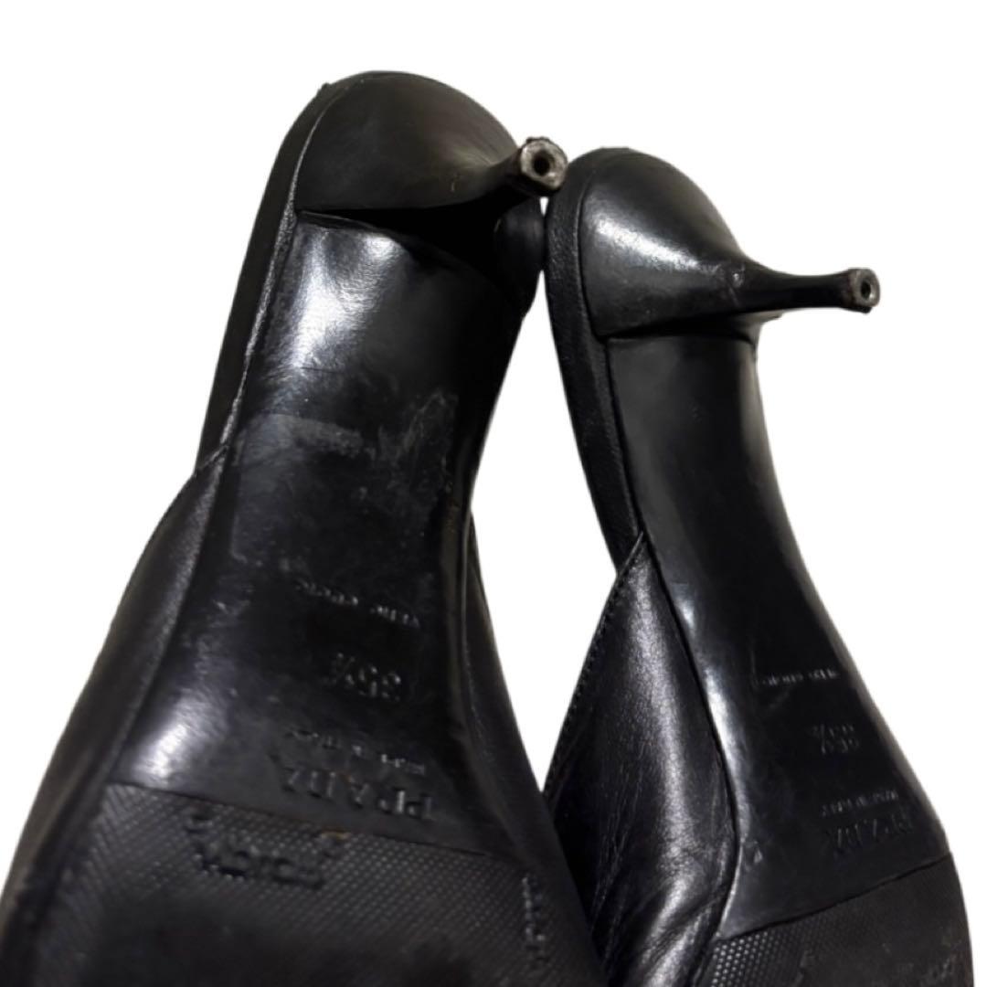 PRADA プラダ ポインテッドトゥ ミュール パンプス 本革 35 1/2