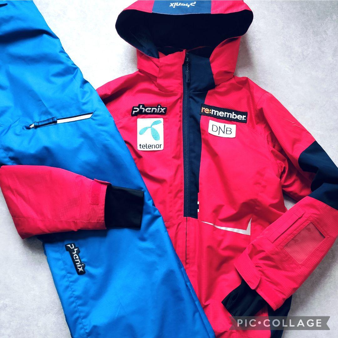 美品☆phenix アルペンモデル　スキーウェア 男の子 160 赤青　上下