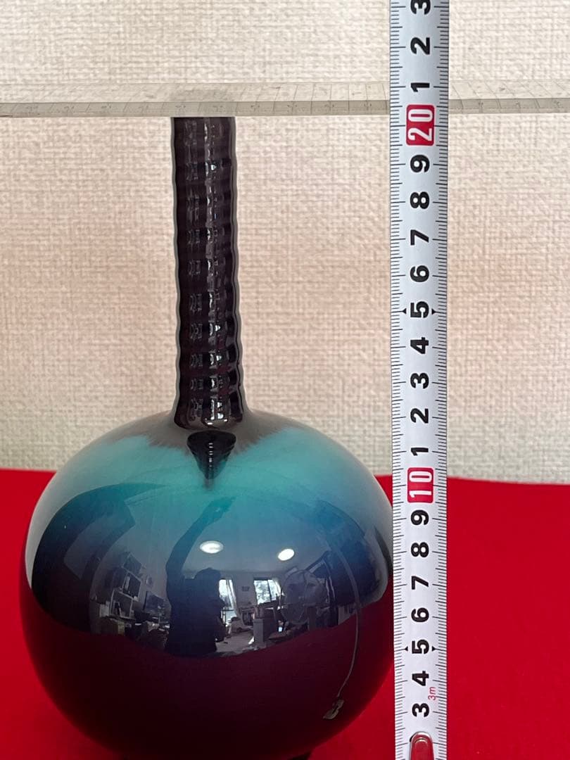 人間国宝 柳雨軒 三代 徳田八十吉 花入 管理T292 共箱 共布 陶歴付