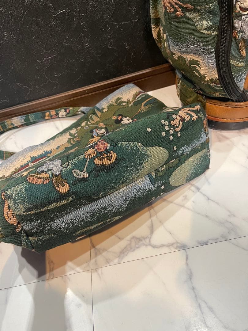 ミッキーマウス柄 ゴルフバッグ・キャディバッグ　レトロ　レザー