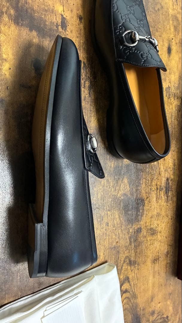 残り1日30%オフ 未使用　現行　Gucci ホースビットローファー　6.5