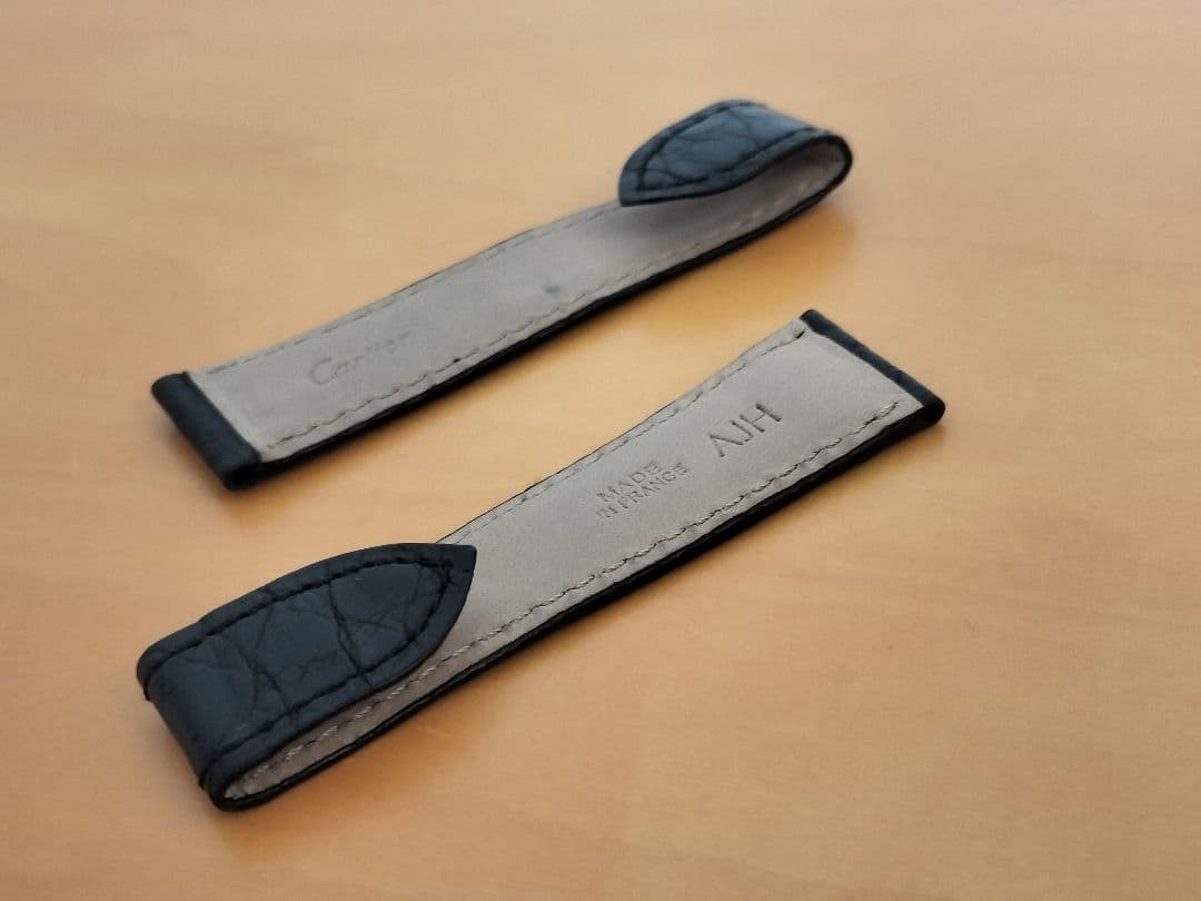 Cartier 純正黒クロコDバックル用ベルト