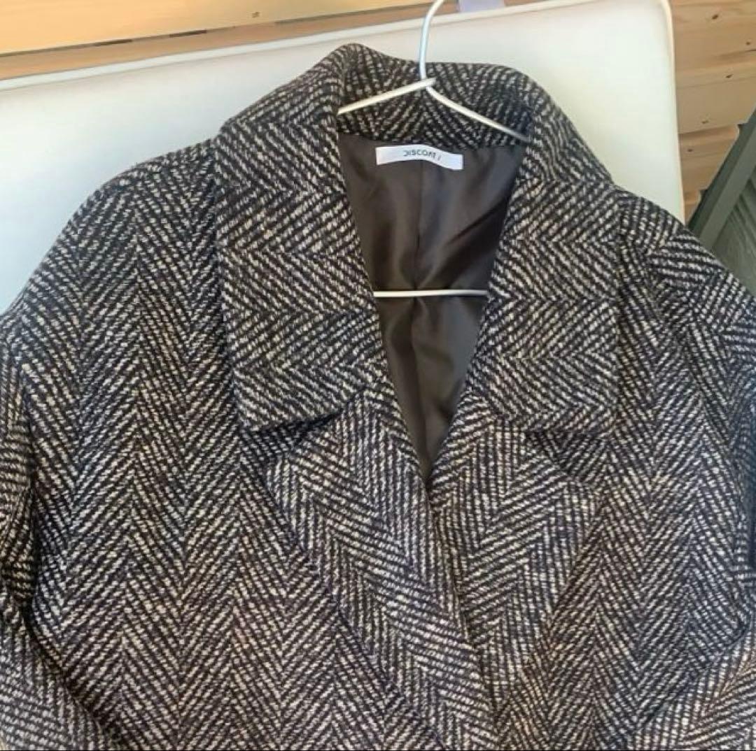 discoat ヘリンボーンダブルテラージャケット