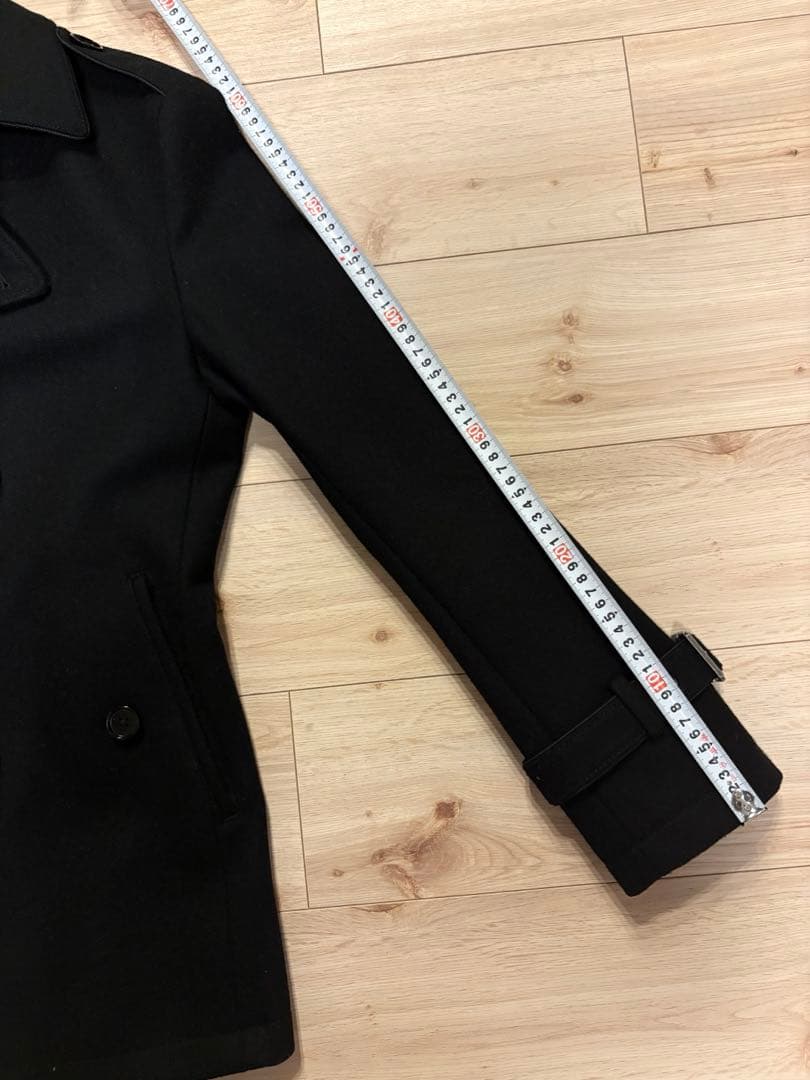 BURBERRY BLACK LABEL ブラック ピーコート　ラビットファー付