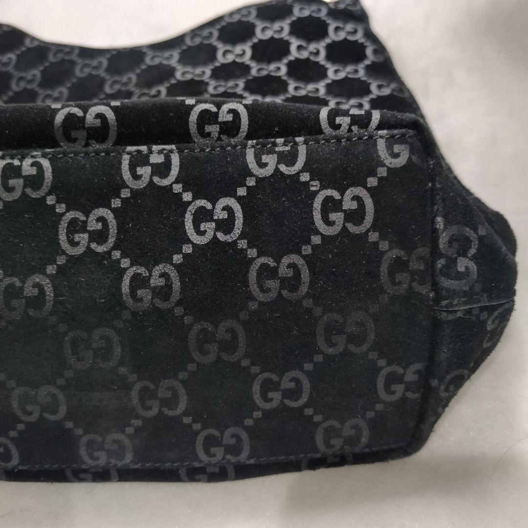 【中古品】【GUCCI】バンブー　黒　ロゴ　難あり